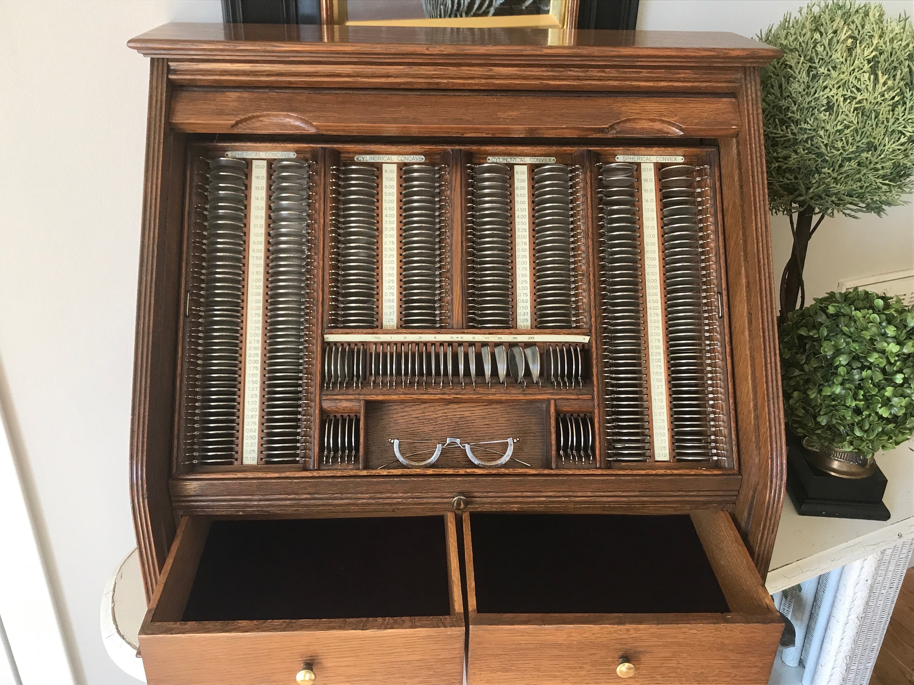 Antique Refraction Lens Set - Early Optical Trial Lens Test Kit W