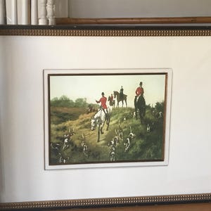 Vintage Fox Hunt Picture - Framed Fox Hunt Print - Vintage English Hunt Scene - English Horse & Hounds - Classic Equestrian-SHIPS FedEx Home
