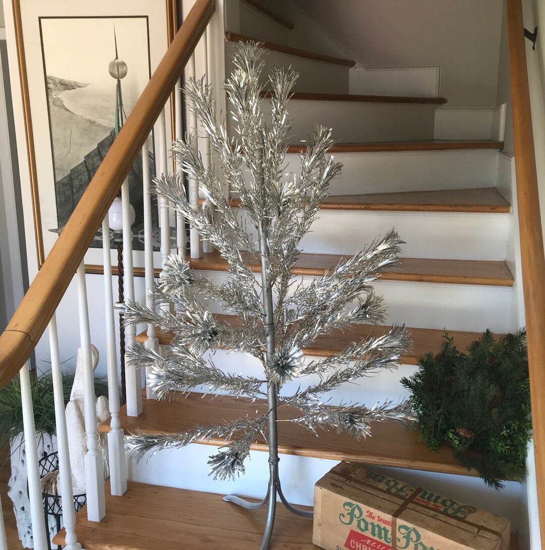 Vintage Aluminum Christmas Tree 4 Ft. Tall Vintage Sparkler Pom