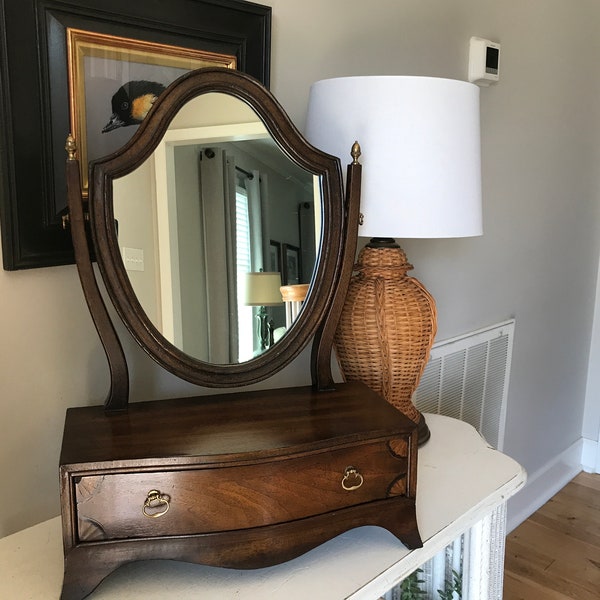Antique Dressing Table With Mirror Etsy