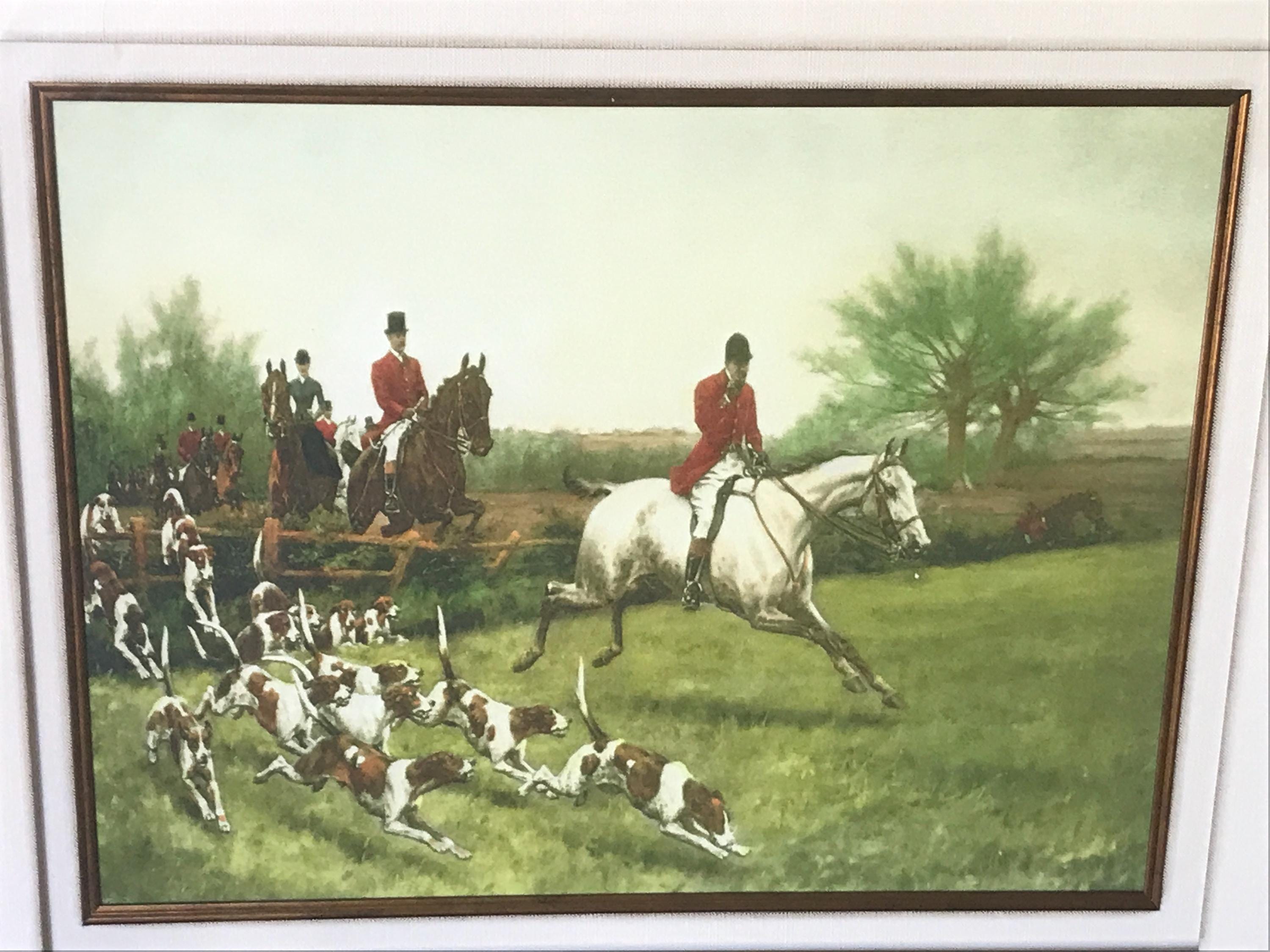 VTG Framed Fox Hunt Print - English Equestrian Art - VTG Framed English ...
