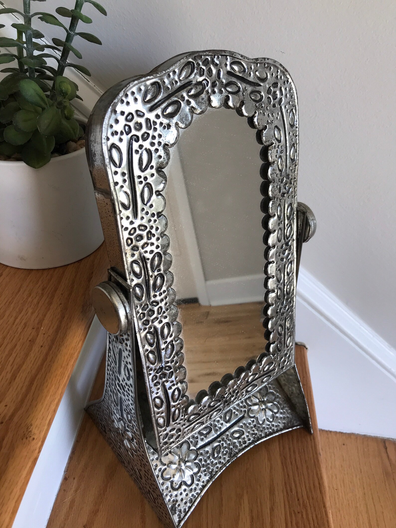 Moroccan Mirror Vintage Tabletop Mirror Metal Framed Etsy