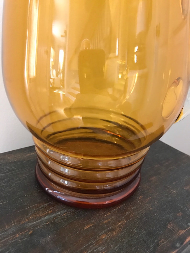 VTG Amber Glass Pitcher - Mid Mod Barware - VTG Beverage Pitcher - Retro Glass Pitcher - VTG Cocktail/Sangria Pitcher - Autumn Glassware image 5