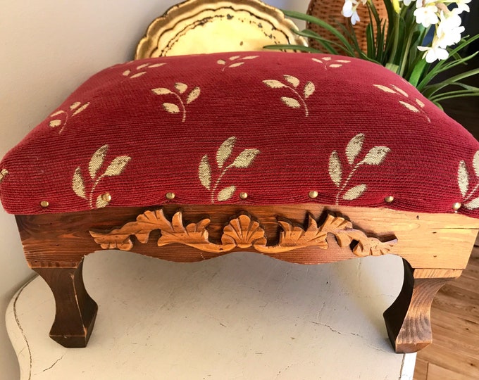 Vintage Footstool Vintage Footrest Stool Upholstered Footstool With