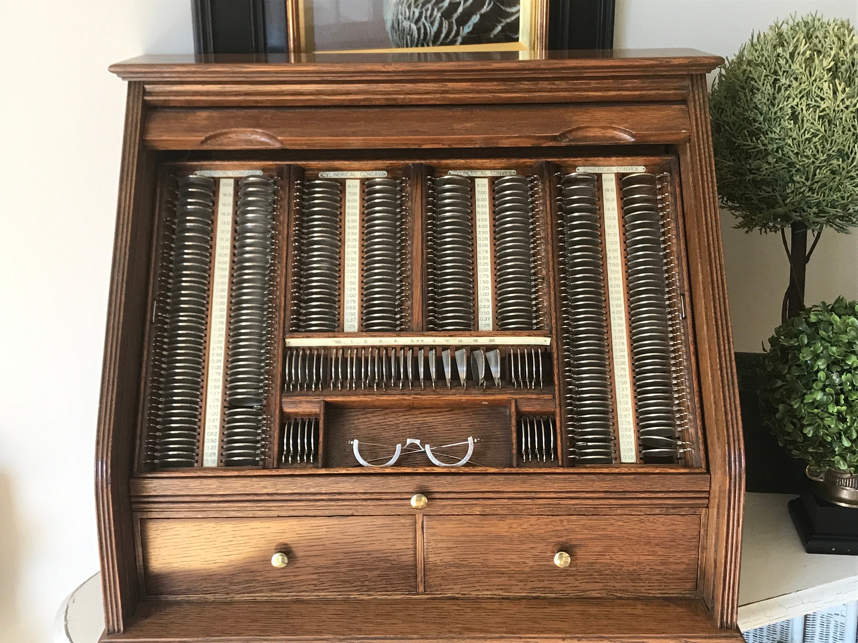 Antique Refraction Lens Set - Early Optical Trial Lens Test Kit W