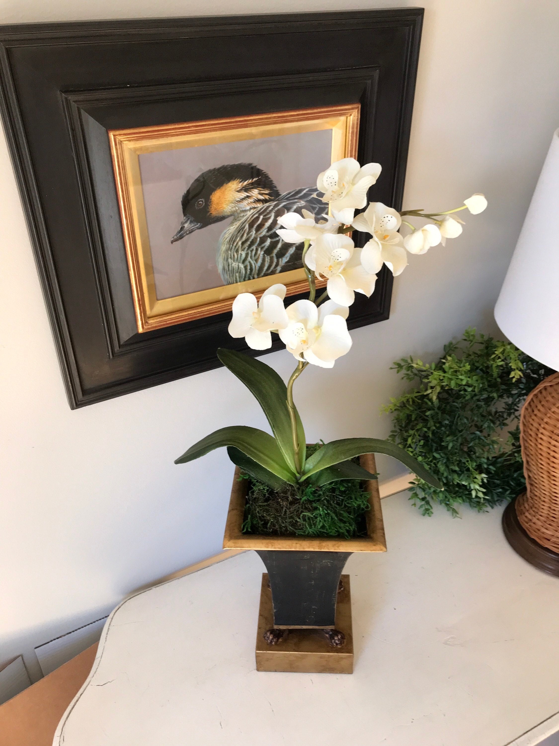 Faux Orchid Plant in Pot Faux Orchid Arrangement Vintage Etsy