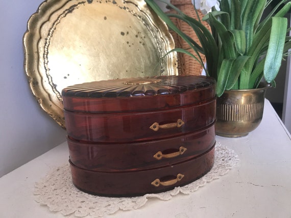 Vintage Rialto Jewelry Box - Brown Tortoise Shell… - image 10