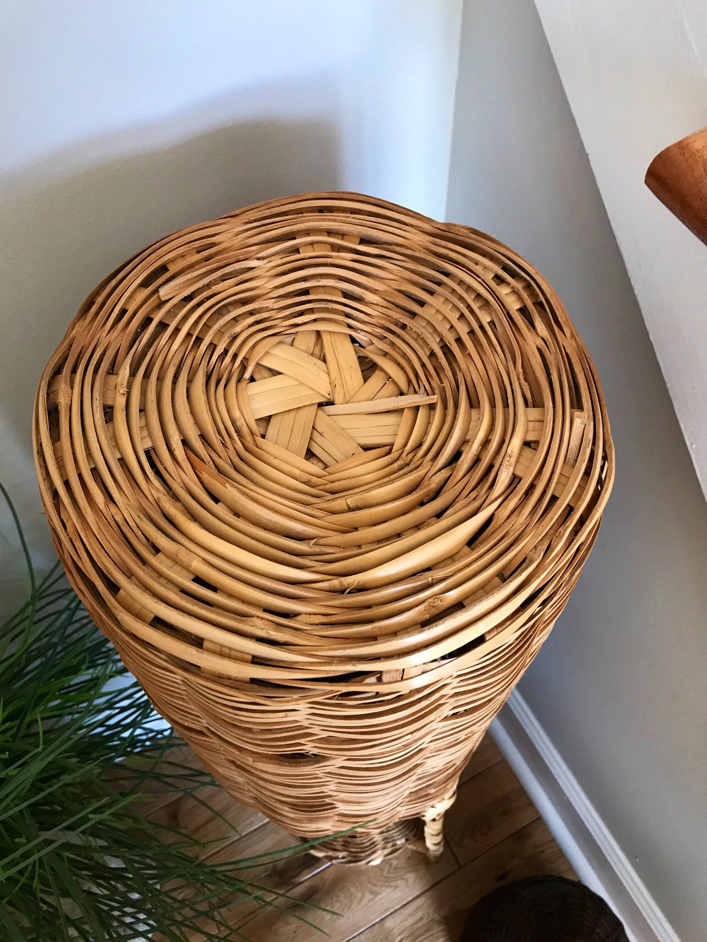 TALL Wicker Floor Vase Vintage Woven Wicker Floor Vase Etsy