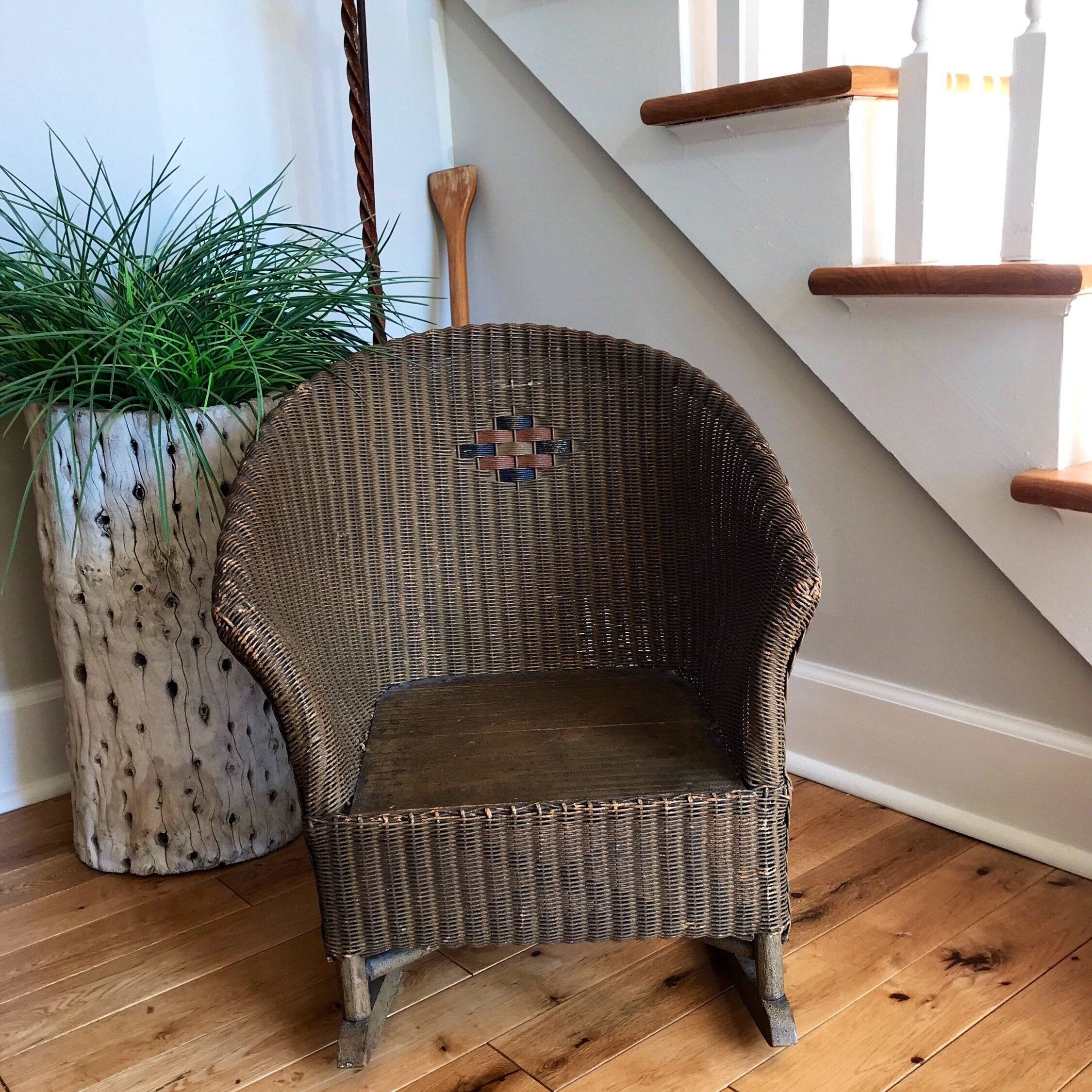 Childs Wicker Rocking ChairVintage Childs Wicker Chair Etsy