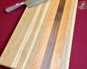 Multicolor Handmade Cutting Board|Edge Grain Chopping Block|Kitchen Prep|Cooking Essential|Unique Gift| Multicolor Edge Grain Cutting Board|