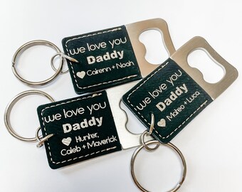Daddy Papa Uncle Beer Opener Birthday Grandpa Pickup Truck Hand Stamped Bottle Opener Keychain Personalized Stainless Steel