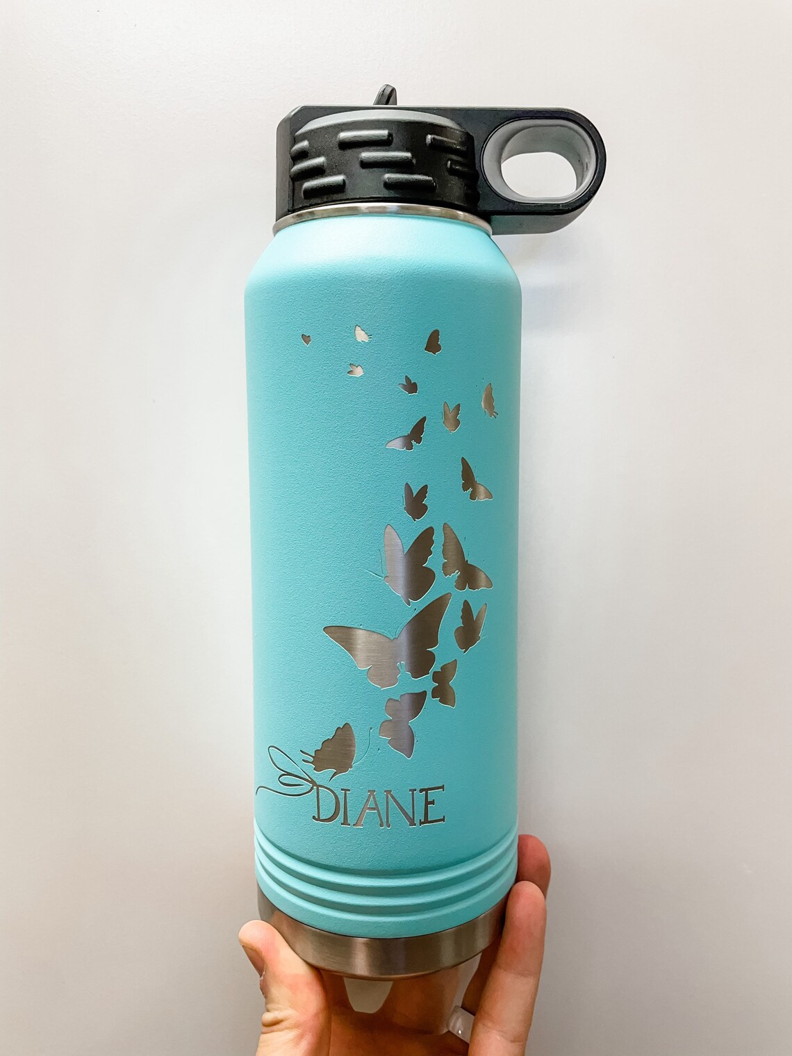 Personalized butterfly water bottle 20oz or 32oz insulated Etsy