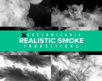 Realistic Smoke Stinger 1 Transition for Twitch Gaming Stream WEBM | Customize color and add your own Logo!