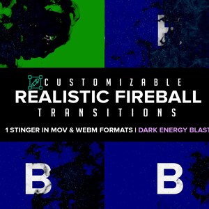 Realistic Black Magic Dark Energy Fireball Stinger Transition for Twitch Gaming Stream WEBM | PM for Customization