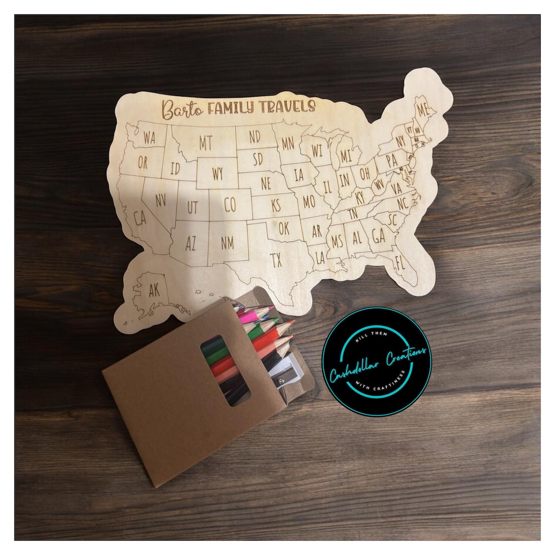 States Visited Map Magnet | Custom US Travel Map | DIY Map Magnet ...