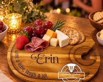 Personalized Wine Charcuterie Board: Engraved Appetizer Plate
