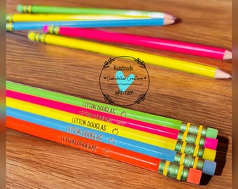 Personalized Pencils for Back to School, Custom Ticonderoga Pencils, Pencil with Name, Gift for Teacher, Monogram Pencils