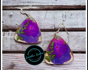 Pressed Flower Earrings, Real Flower Earrings, Resin Earrings, Handmade Jewelry, Gifts for Mothers Day