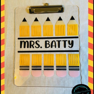 Teacher's Personalized Clipboard, Custom Gifts for Teachers, Personalized Clipboards, Teacher Appreciation Gift image 3