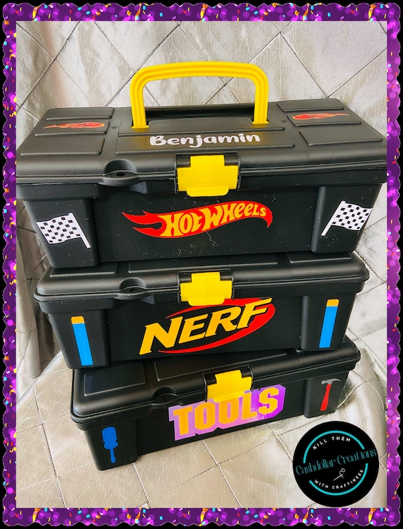 Personalized Kids Carrying Case, Hot Wheels, Nerf Gear, Kids Tool