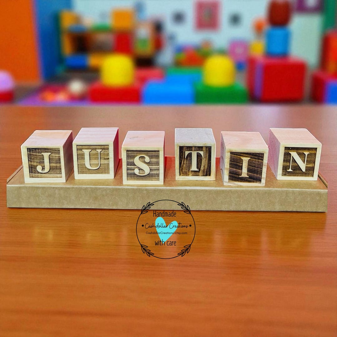 Names With Blocks Personalized Baby Name Blocks - Engraved Wooden Letter Blocks - Etsy