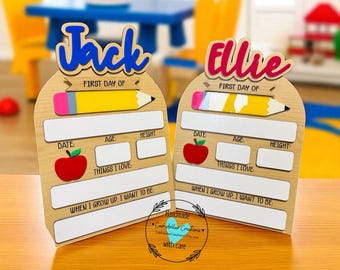 Personalized First & Last Day of School Sign: Reusable Wood Keepsake