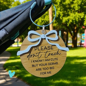 Baby Stroller Tag | Please Don’t Touch Sign for Infant | Newborn Car Seat Tag | Baby Shower Gift | Germ-Free Safety Sign | Baby Sign