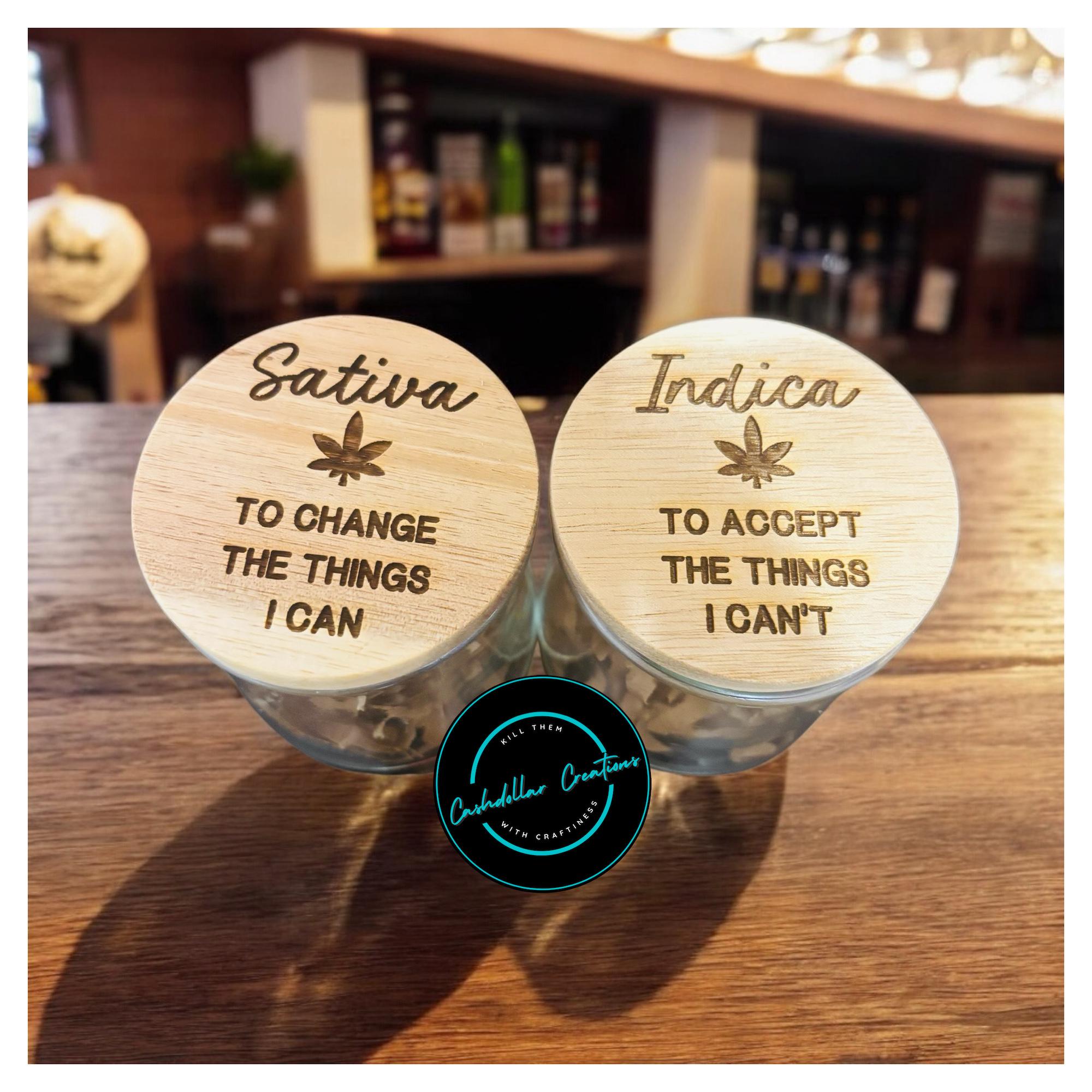 Set of Stash Jars for Cannabis, Weed Accessories, Stash Box, Cannabis Storage Jars, Funny Weed Gifts, 420 Gift