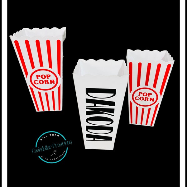 Individual Popcorn Buckets, Personalized Popcorn Buckets, Movie Night