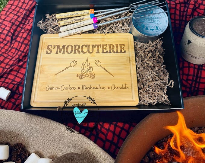 Personalized S'mores Gift Set: Portable Campfire & Skewers