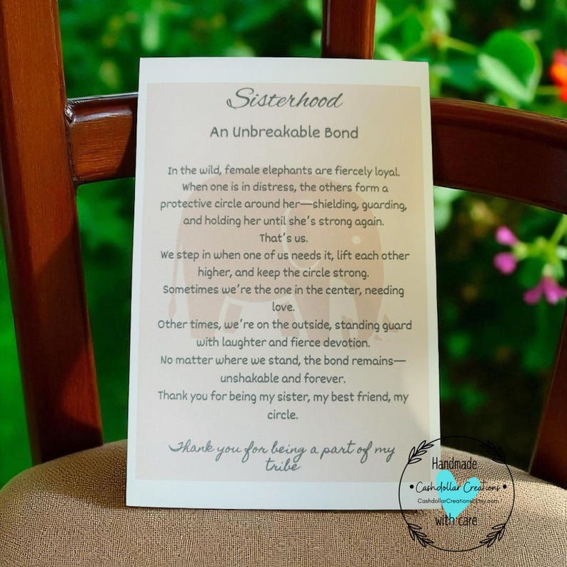 Elephant Friendship Ornament: Laser Cut Wood Sisterhood Gift Bild 2