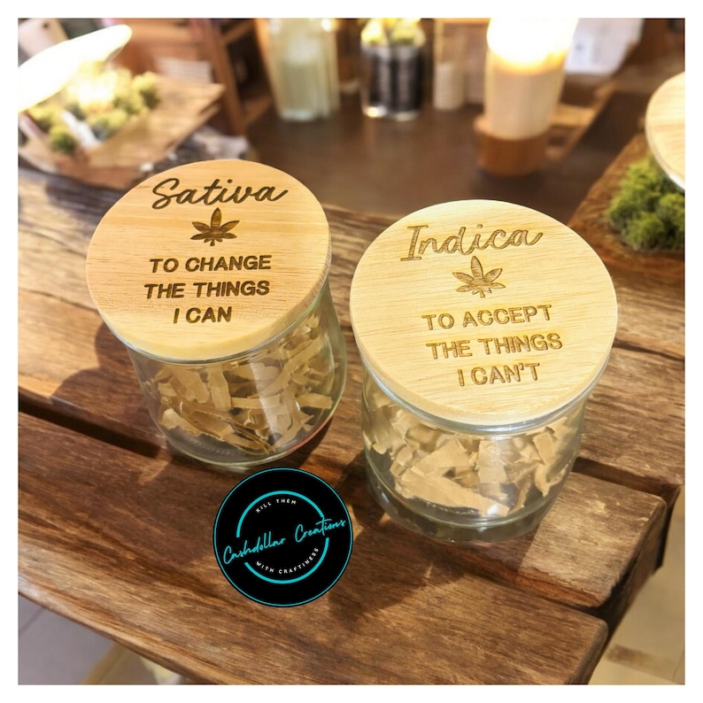Set of Stash Jars for Cannabis, Weed Accessories, Stash Box, Cannabis Storage Jars, Funny Weed Gifts, 420 Gift image 3