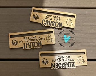 Personalized Wooden Reading Guide | Kids Bookmark Ruler