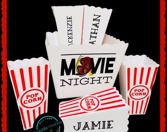 Personalized Family Popcorn Set: Movie Night Buckets