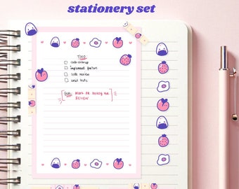 Kawaii Stationery Grab Bag for Bullet Journal | Cute Study Supplies, Planner Set, Aesthetic Note Paper for Scrapbooking | Sanrio Inspired