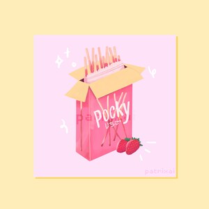 Cute Chocolate Snack Art Print Milk Chocolate Kit Kat Art Print Pastel Wall Decor Asian Snack Art Print Gift for Chocolate Lovers