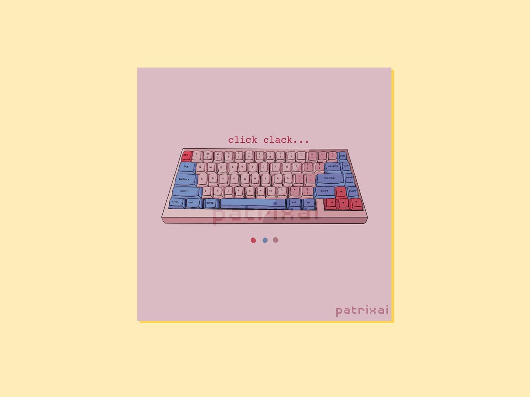 Cute Mechanical Keyboard Art Print Developer Keyboard Print Gamer