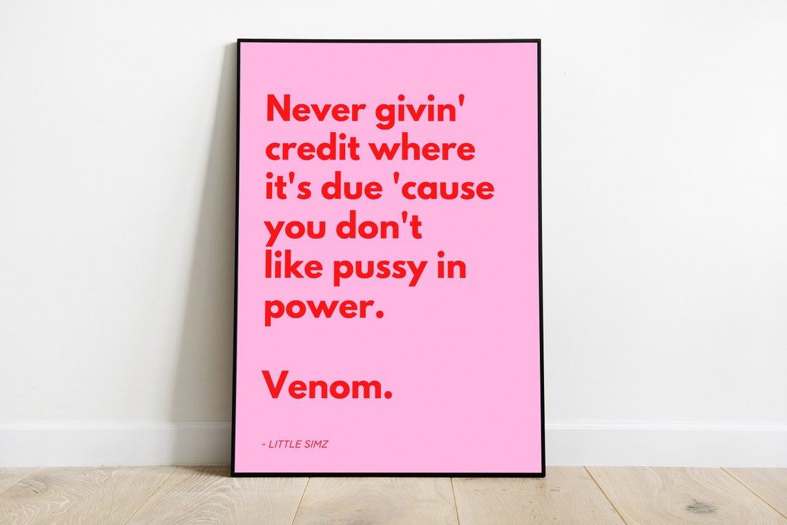 Little Simz Print Poster Venom Song Poster TikTok Print Etsy Little Simz Print Poster Venom Song Poster TikTok Print Etsy