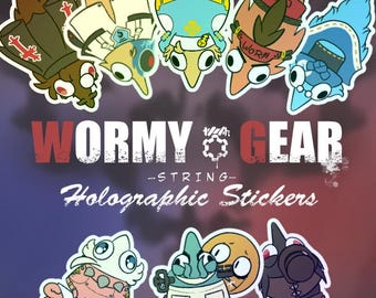 Wormy Gear: Holograficzne naklejki na sznurku