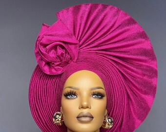 African Autogele, Ready-to-wear Headband, Aso oke autogele, Headband for wedding guests, African Headband ,butterfly twisted, Aso oke Gele