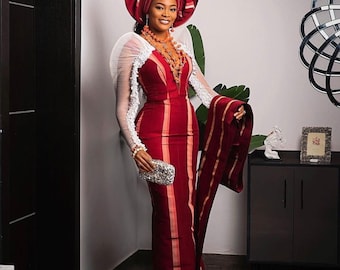 Latest Nigeria & Africa Lace Dress. Mermaid Asoebi dress/lso Wedding reeding Party Dress/Prom Dress/Wedding/Nigeria
