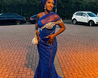 Wedding Guest, Lace style,Owanbe ,Aso ebi dress, Women Dress, African Lace Gown, Dress for Women, Evening Dress, Nigerian Trendy gown,