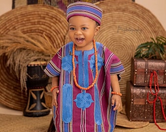 Nigerian traditional kids/ Aso oke for kids/ Dansiki set for kids/ Agbada for kids/ African kids traditional attire for boys