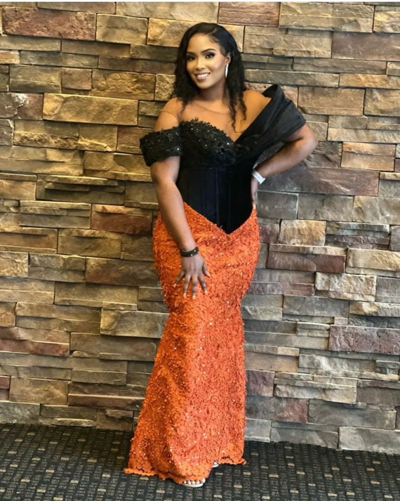 Wedding Guest, Lace Style,owanbe ,aso Ebi Dress, Women Dress, African Lace  Gown, Dress for Women, Evening Dress, Nigerian Trendy Gown, 