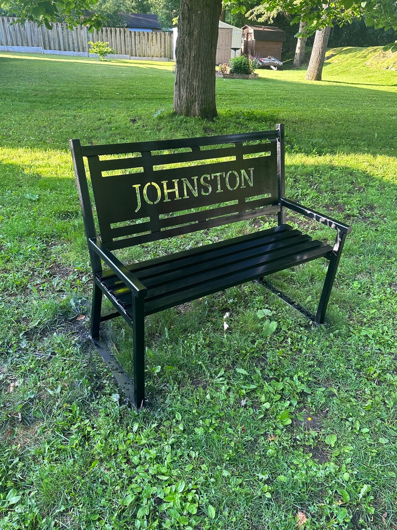Personalized Metal Bench Outdoor Aluminum Bench Lake House Bench ...