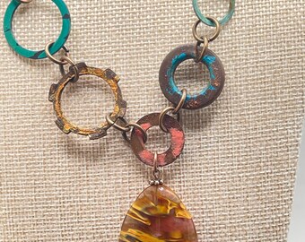 Mookaite on Rustic Chain Necklace