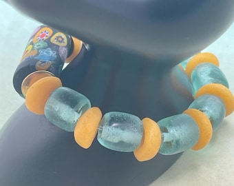 African Fancy Glass Bracelet