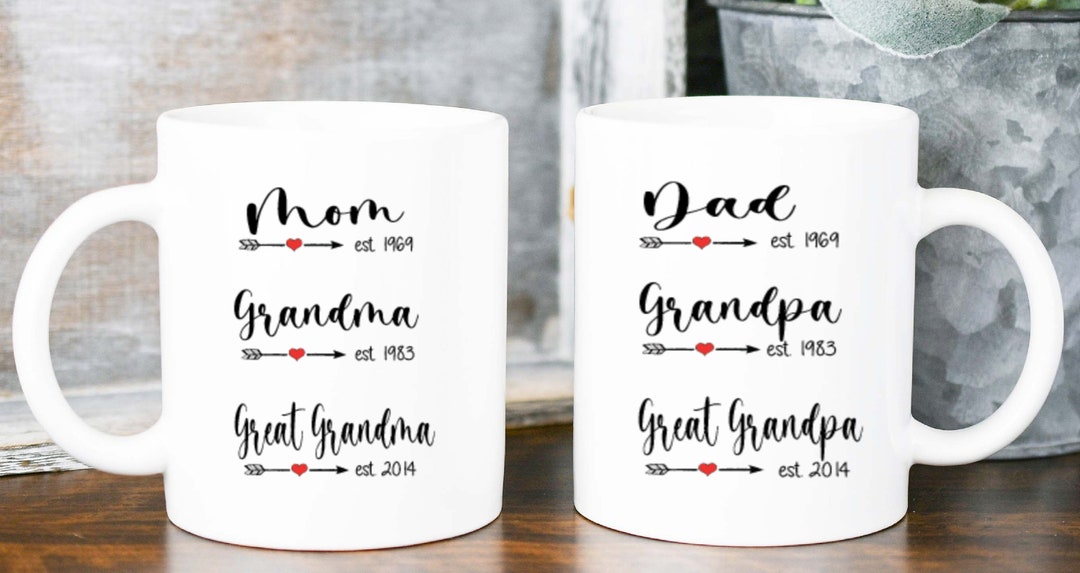 Great Grandma Great Grandpa Mug Set, Pregnancy Announcement, Grandpa