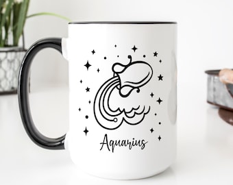 Aquarius Zodiac Mug, Zodiac Coffee Mug, Aquarius Mug, Aquarius Birthday Gift, Aquarius Zodiac Mug, Zodiac Gift, Zodiac Sign Gift, Aquarius