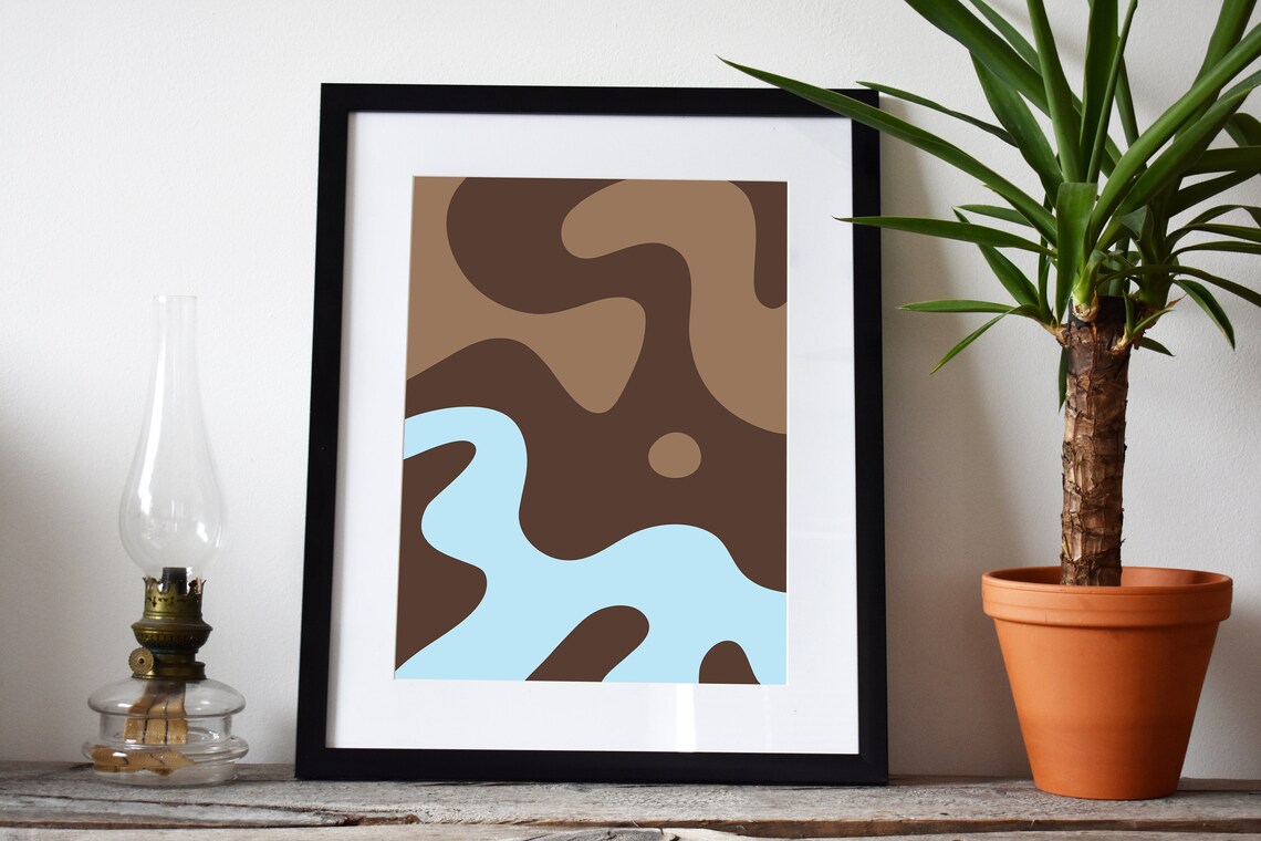 Amazon river abstract wall art Curvy nature wall decor | Etsy